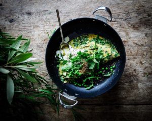 Persian Lemony Herb and Spinach Omelette